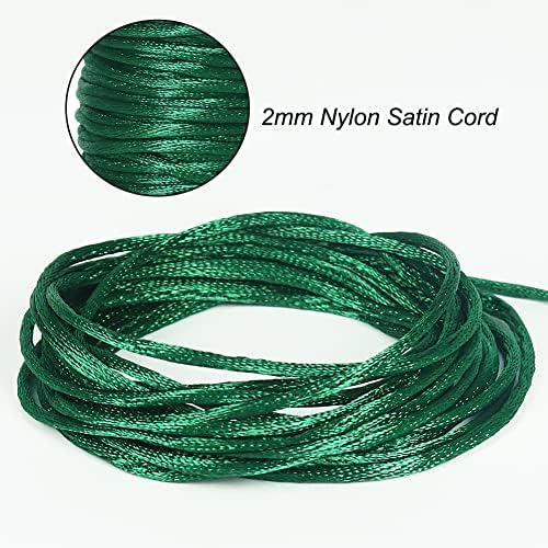 Tenn Well 295ft 2mm Satin Nylon Cord Silky Rattail Dark Green for Crafts - Image 4