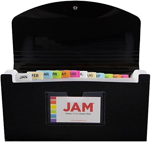 JAM PAPER Accordion Folders - 13 Pocket Plastic Expanding File - Check Size - 5 x 10 1/2 - Black - 2/Pack - Image 4
