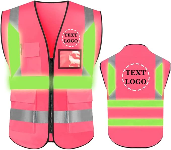 YOWESHOP High Reflective Visibility Safety Vest Custom Your Logo Safety Workwear by YOWESHOP