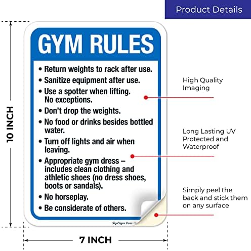 Gym Rules Return Weights to Rack After Use Sanitize Equipment After Use - Image 2