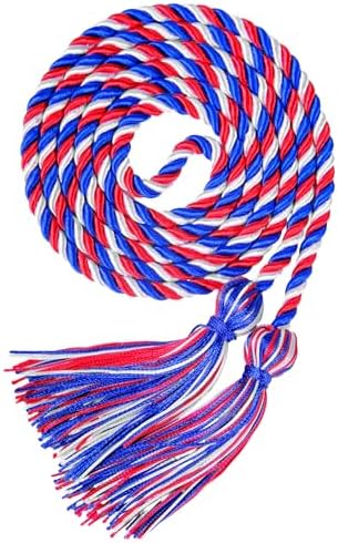 Graduation Honor Cords, 68" Long (Royal Blue/White/Red) by UIALECG