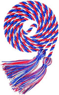 Graduation Honor Cords, 68" Long (Royal Blue/White/Red) by UIALECG
