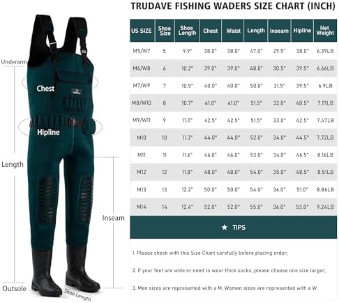 Trudave Chest Waders for Men & Women Waterproof, Fishing Neoprene Waders, Hunting Waders with Boots - Image 6