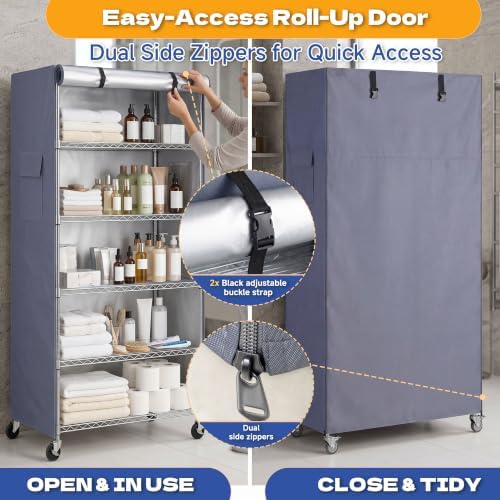 Shelf Cover for Storage Racks, Fits 36"W x 14"D x 72"H Shelving Unit - Image 3
