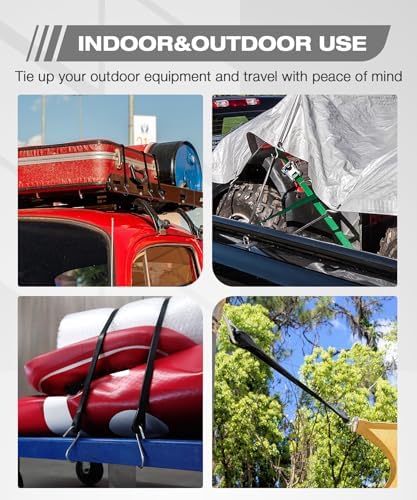 10 Pack 21 in Bungee Cords with Hooks, EPDM Rubber Tarp Straps - Image 6