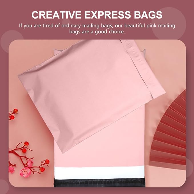50 Pack Pink Poly Mailers, 10. 2x6. 7 Inches Plastic Self-adhesive Shipping Bags - Image 4