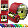 Paracord Rope 550 lb 4mm – Parachute Cord – Utility Camping Rope by TECEUM