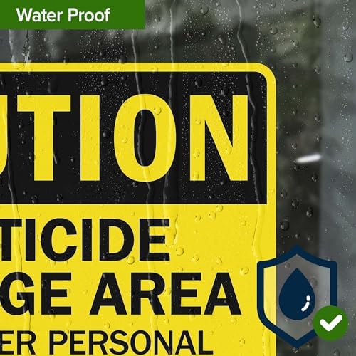 Caution Pesticide Storage Area Use Proper Personal Protective Equipment Sign, 10x7 Inches, 4 Mil Vinyl Decal Stickers Weather Resistant, Made in USA by My Sign Center - Image 7