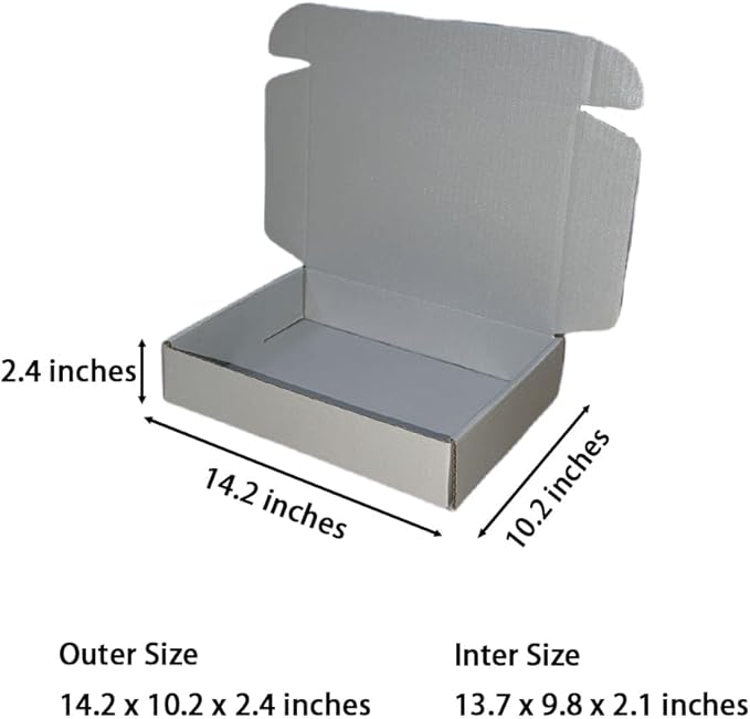 20 Pcs 14.2 x 10.2 x 2.4 inches Larger Size Shipping Boxes - Image 2