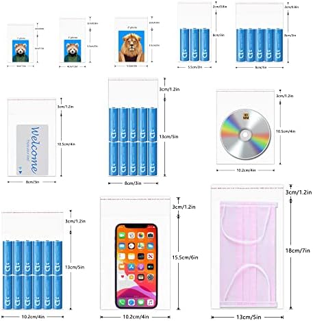 200pcs 2" x 2" Cellophane Bags Self Adhesive Clear Small Jewelry Bags Self Sealing Plastic Cello Bags 1Mil for Earrings Cookie Candy Beads Coins Gifts Decorative (18 Sizes to choose from) - Image 4