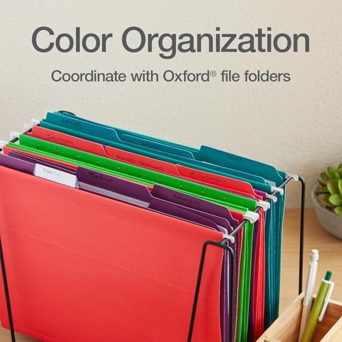 Oxford Hanging File Folders, 25 Pack, Letter Size (8.5" x 11"), 4 Tropical Colors, 5 Tab Positions, Includes Tabs and Inserts, Hanging Files for Office and Document Organization - Image 6