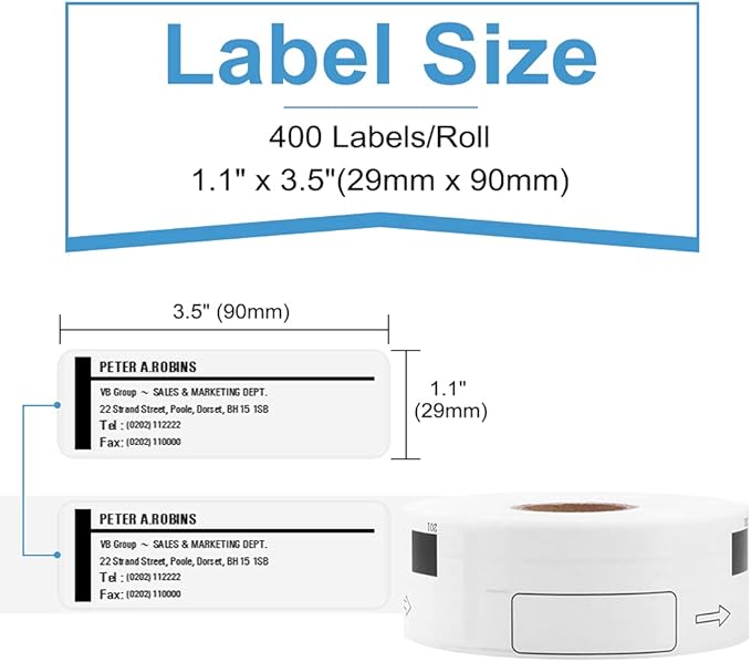12 Rolls Replace for Brother DK-1201 Address Label, 400 Stickers/roll for - Image 2