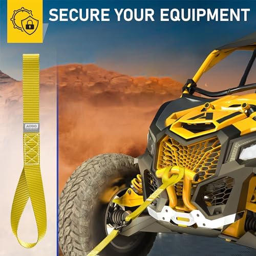 AUGO Heavy Duty Soft Loops –Pack of 6-1.5” x 17” Tie Down Anchor Straps for Use w/Ratchet Strap Hooks – 3000Lb Load Capacity & 10,000Lb Break Strength – Great for Motorcycle, Bike, Roof Rack, Etc. - Image 5