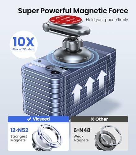 VICSEED Tesla Phone Mount for Model 3/Y,[Strongest Magnet] Car Phone Holder - Image 4
