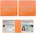 Ziciner Car Registration Insurance Holder, 2Pack Essential Auto Card Document Glove Box Organizer with Touch Fastener, Vehicle Interior Accessories Perfect for Most Car, Truck, SUV (Orange/Small Car) by Ziciner