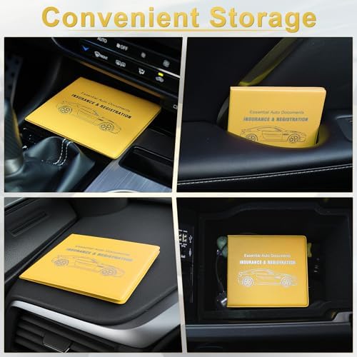 UYYE Car Organizer, 2-Pack Glove Box Documents Holder, Yellow, Waterproof, Classic Style, Space Theme, Unisex-Adults, Vehicle Owners, Drivers - Image 4