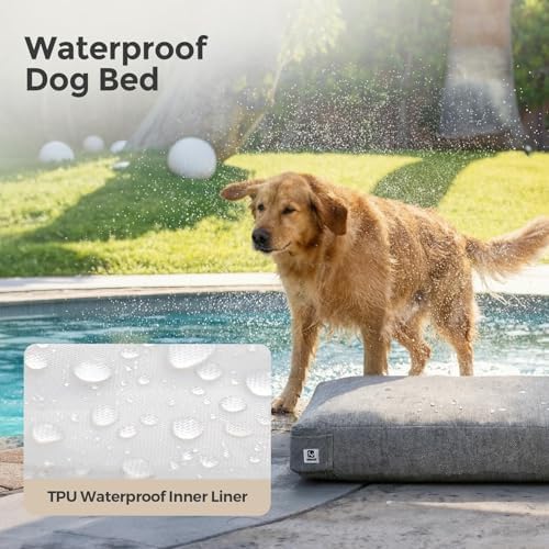 Sytopia 47 Inch Indestructible Dog Bed for XXL Dogs, Chew Proof Washable Pet Crate Pad with Removable Cover, Durable Waterproof Dog Bed Great for Indoor, Crate, Patio Use, Grey - Image 3