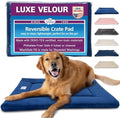 Pet Dreams Dog Crate Pad - Washable Kennel Mat, Crate Pads for Dog Cages, Non-Toxic, Flat Indoor Cat Bed, Fits iCrate 18, 24, 30, 36, 42, 48 Inches (Blue, Small, 24") by PetDreams