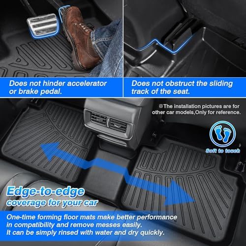 GLE350 Floor Mats - Fit for Mercedes Benz GLE 2020-2025 2026 (No for Coupe/AMG), All Weather Floor Mats & Cargo Liner for GLE350/GLE450 Accessories, Heavy Duty Waterproof - Image 5