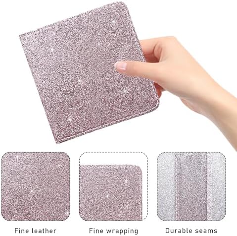 Ziciner Car Registration and Insurance Holder, Auto Card Document Glove Box Organizer with Magnetic Closure, Universal Vehicle Interior Accessories for Cars SUVs (Glitter Pink-Small) - Image 3