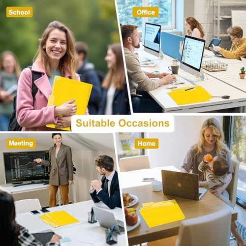 ViVin File Folder, 50 Pack Colored File Folders with 1/3-Cut Tabs, Fits 8.5 * 11 Letter Size Paper, Manilla Folders for Home Office School Documents(Yellow) - Image 6