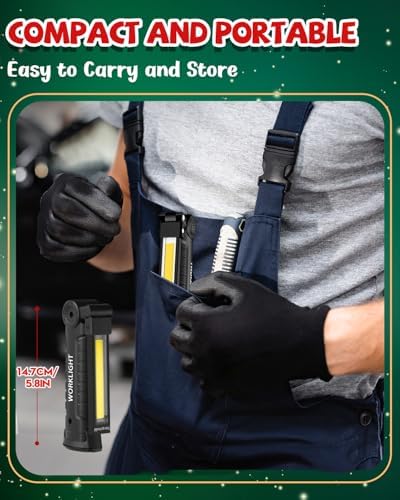 Coquimbo Rechargeable LED Work Light, Tools Gifts for Men, 4 Pack Green - Image 6