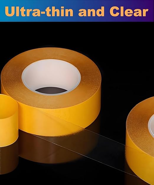 Ultra-Thin Double Sided Adhesive Tape 1.5Inch x 66Ft Transparent Sticky Tape - Image 2