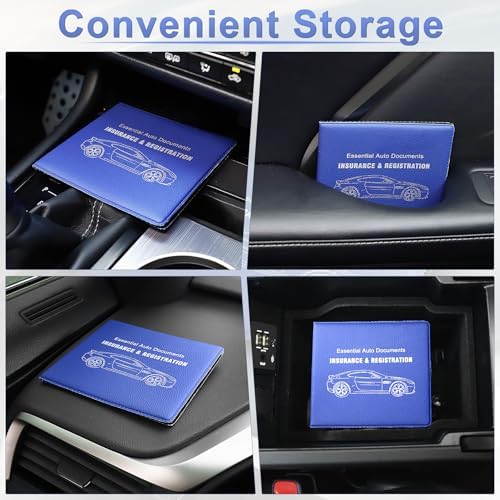 UYYE Car Registration and Insurance Card Holder, Vehicle Glove Box Car Organizer, Interior Car Accessories for Documents, Cards, License - 2 Pack - Image 4