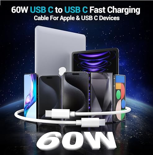 TZBAY 4-Pack 6ft 60W USB-C to C Fast Charging Cable for iPhone 17, 16, 15 - Image 6