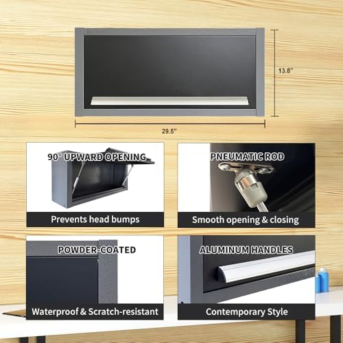 JZD Free Standing Garage Tool Storage Cabinets and Workbench with Lockable Cabinets, for Auto Repair Shop, Workshop - Image 5