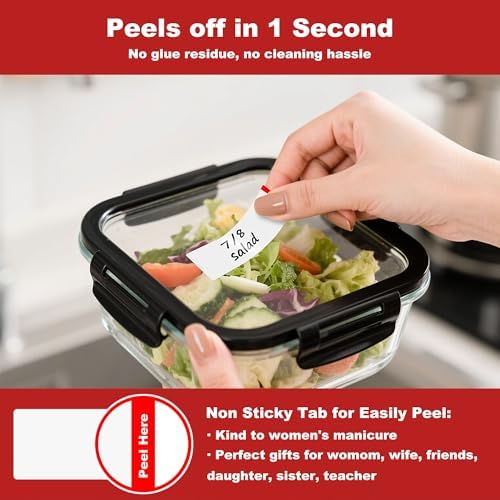 NATURALABEL 300 Removable Freezer Labels with Dispenser, 1" x 3" (Red) - Image 3
