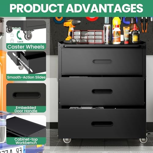 Garage Cabinet System | Heavy Duty Steel All-in-One Modular Garage Cabinet Set for Ultimate Workshop Organization | Easy Assembly Garage Storage Cabinets & Tool Bench - Image 6