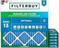 Filterbuy 30x30x1 Air Filter MERV 13 Smoke & Allergy Defense (6-Pack) by Filterbuy