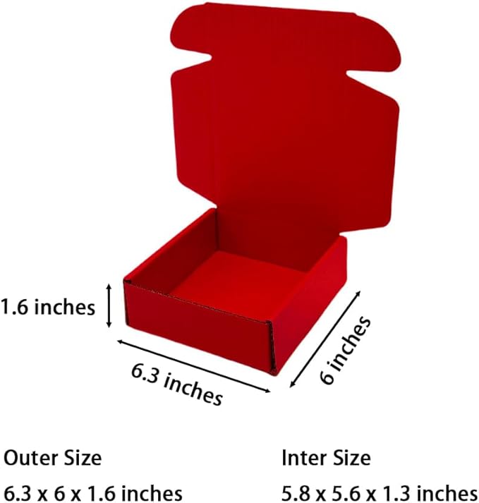 50 Pcs 6.3 x 6 x 1.6 inches Shipping Boxes - Image 2
