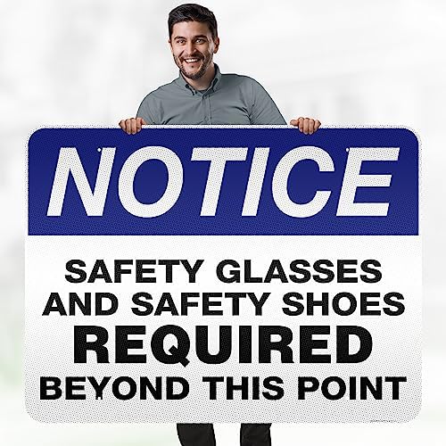 Safety Glasses and Safety Shoes Required Beyond This Point Sign, 36x48 - Image 2