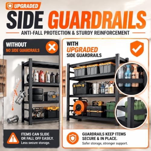 PRESTELION Garage Shelving 3000 LBS Adjustable Metal Storage Shelves - Image 6