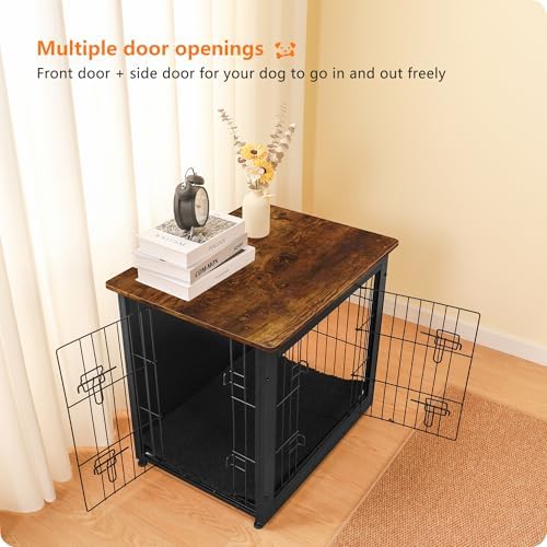 DWANTON 27" Dog Crate Furniture, Dog Kennel Indoor, with Waterproof Cushion - Image 2