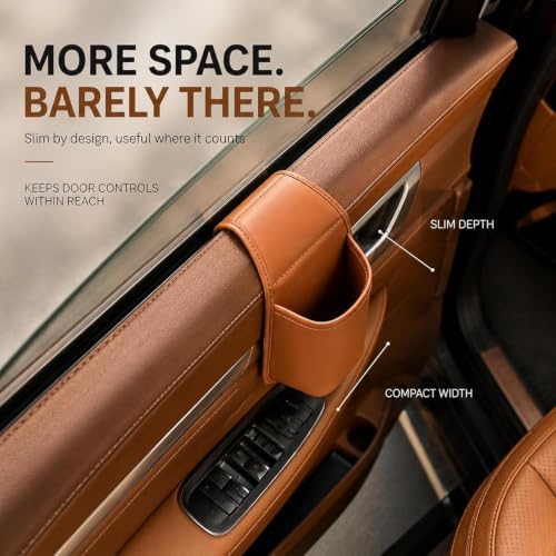 Leather Car Door Cup Holder,Clip on Extra Large Drink Organizer - Image 6