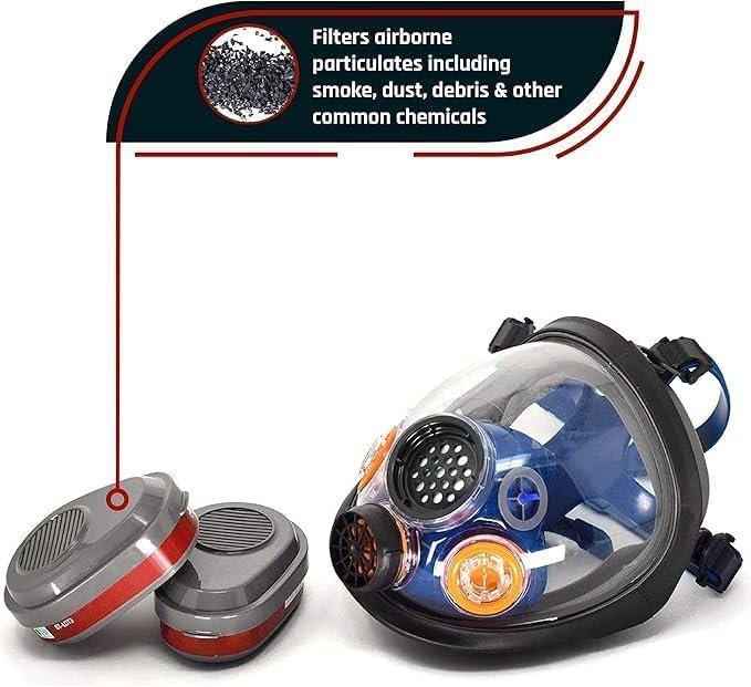 Parcil Distribution Full Face Respirator Mask - Air Purifying, Organic Vapor & Particulate - Industrial Use - CE Tested - Image 6