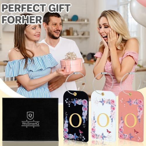 3 Pack Luxury Floral PU Leather Luggage Tags, Travel Accessories Gift (O) - Image 7