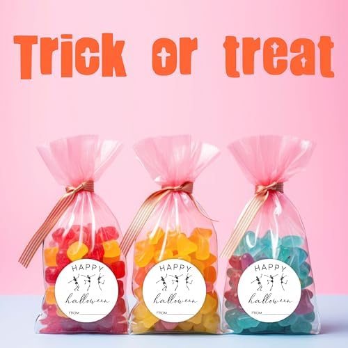 40 Pcs Halloween Theme Stickers -The Dancing Skull -20 Round & 20 Tag Shaped Self-Adhesive Labels for Party Gifts, Packaging Bags, Envelope Sealing - Party Supplies for Halloween Decoration -A08 - Image 4