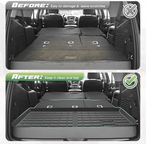 Cartist Floor Mats for 2015-2020 Chevy Tahoe & GMC Yukon Denali | SLE | SLT (7 Seats, Not for Yukon XL), All Weather Cargo Liner for Tahoe Accessories, Heavy Duty TPE Car Mats, Car Accessories - Image 4