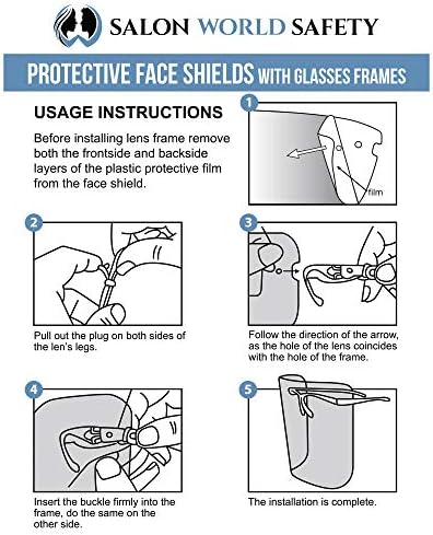 Salon World Safety Face Shields with Clear Glasses Frames (Case of 80) - Image 6