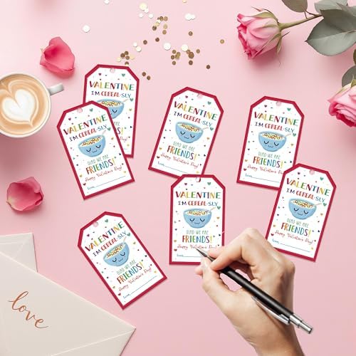 Valentine's Day Gift Tags, 50 Happy Valentine's Day Tags with String - Image 3
