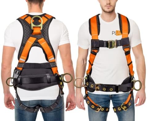 Palmer Safety Hammerhead 5pt Safety Harness Back Padded, QCB Chest, Tongue Buckel Legs Straps, Back & Side D-Rings by ATERET