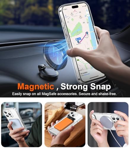 Temdan Magnetic Compatible with iPhone 16 Pro Case, [Built-in Invisible Kickstand][Compatible with MagSafe] [Military Grade Shockproof] Slim Thin Phone Case for iPhone 16 Pro 6.3" - Image 6