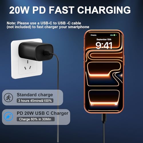 Phone 17 16 15 Charger Fast Charging Type C Chargers USB C Fast Charger Block & Phones 17 Charger Cord 10FT Long USB C Charging Cable for i.Phone 17/17 Pro/17 Pro Max/Air/Phone 16 15 Pro Max,Black - Image 4