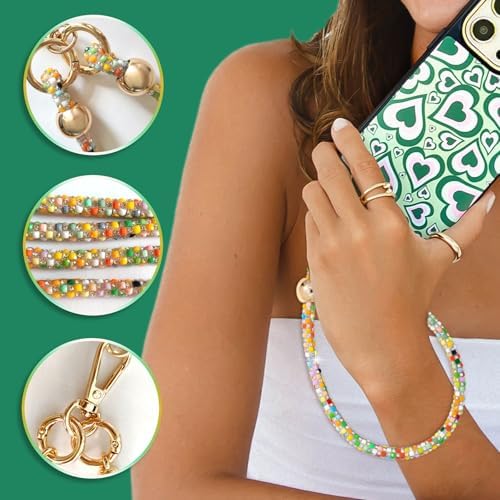 Crystal Phone Strap Crossbody and Wrist Lanyard, Anti Theft Layered & Wrist Strap Cell Phone Neck for Women - Image 3