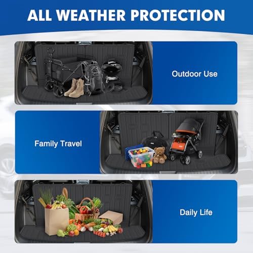 Mixsuper Cargo Liner for Hyundai Santa FE 2024-2026, Trunk Mat with Backrest Mat TPE All Weather Rear Cargo Mat Back Seat Protector Non-Slip Waterproof Accessories - Image 6