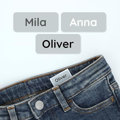 TeddyLabels - Clothing Labels for Nursing Home (120) – Self-Adhesive Name Tags for Clothes and Personal Items. Personalized Labels for Daycare, Nursing Homes, and Laundry Use - Light Grey by Teddylabels